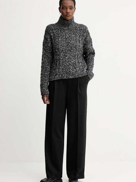 Marc O'Polo sweter z dodatkiem wełny damski kolor szary z golfem 509608560193 - zdjęcie produktu nr 2