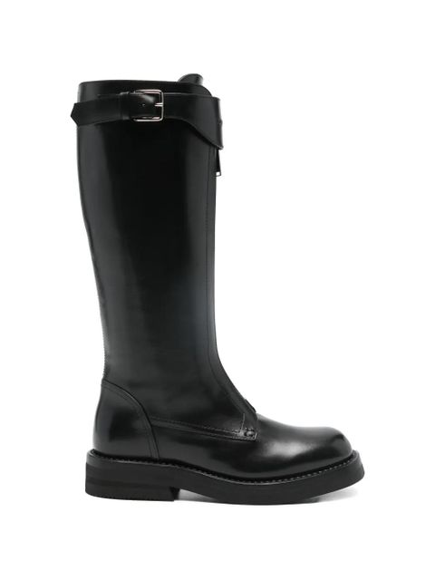 Alexander McQueen Countryside buckle leather knee boot - Black - zdjęcie produktu nr 1