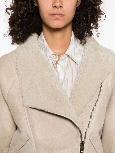ISABEL MARANT Blondine zip-front shearling jacket - Neutrals