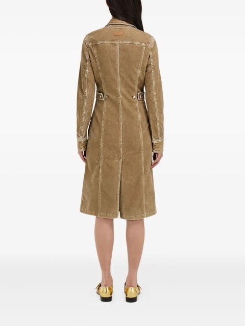 Ferragamo flocked shirt mini dress - Brown