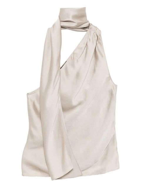 TOM FORD one-shoulder scarf-detail top - Silver - zdjęcie produktu nr 1