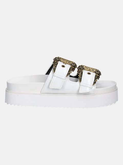 Versace Jeans Couture klapki damskie kolor biały na platformie 78VA3SM1 ZS539 003