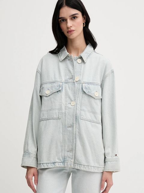 Tommy Hilfiger kurtka jeansowa kolor niebieski przejściowa WW0WW44410 - zdjęcie produktu nr 1