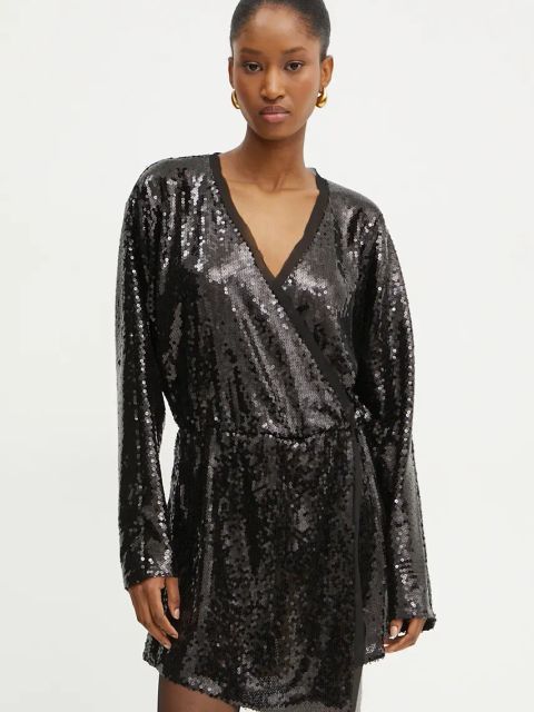 BOSS Orange kombinezon kolor czarny z dekoltem w szpic 50524264