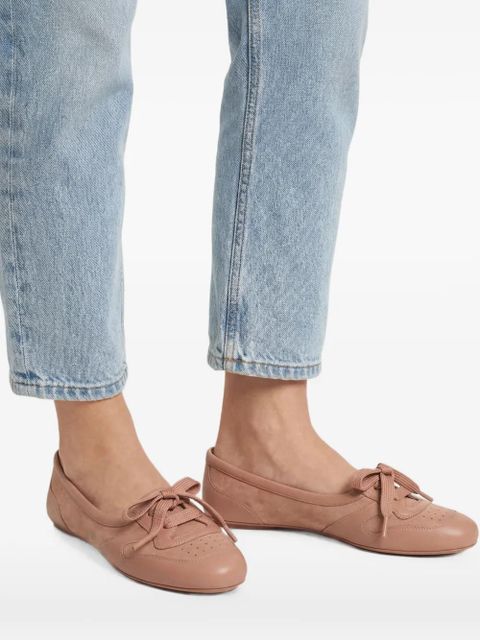Gianvito Rossi Vault lace-up ballet flats - Pink