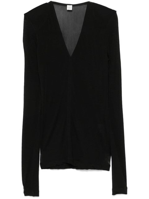 TOTEME plunging V-neck top - Black - zdjęcie produktu nr 1