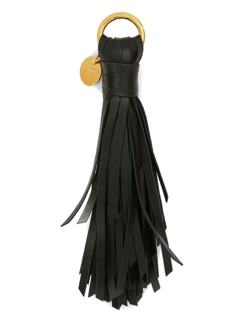 Jil Sander logo-charm leather keyring - Black - zdjęcie produktu nr 1