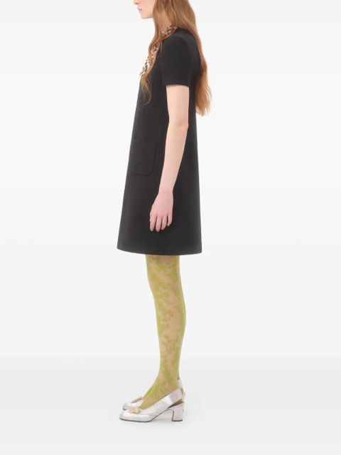 Valentino Garavani leopard-bow mini dress - Black