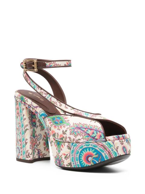 ETRO Paisley-pattern platform-heel sandals - Neutrals - zdjęcie produktu nr 2