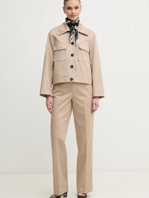 Pedro del Hierro kurtka bawełniana kolor beżowy przejściowa 6759164