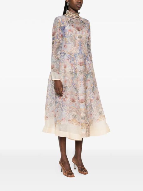 ZIMMERMANN Rebellion floral-print midi dress - Blue