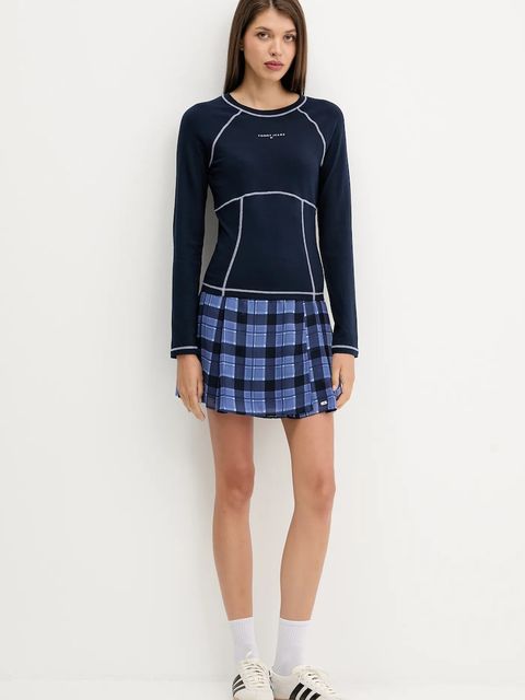 Tommy Jeans longsleeve kolor granatowy DW0DW21539