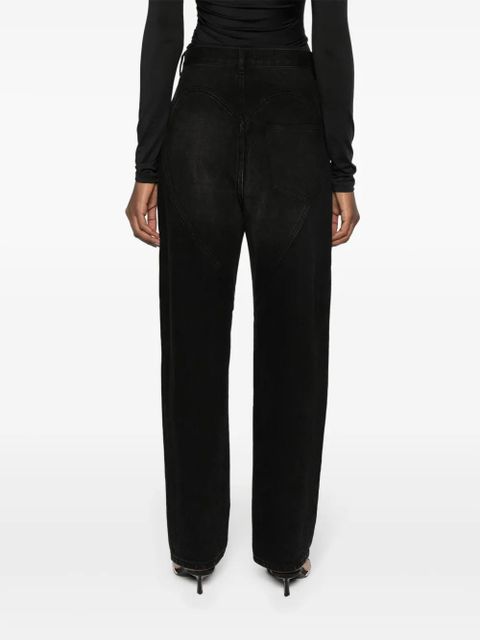 AREA Crystal Slit tapered leg - Black