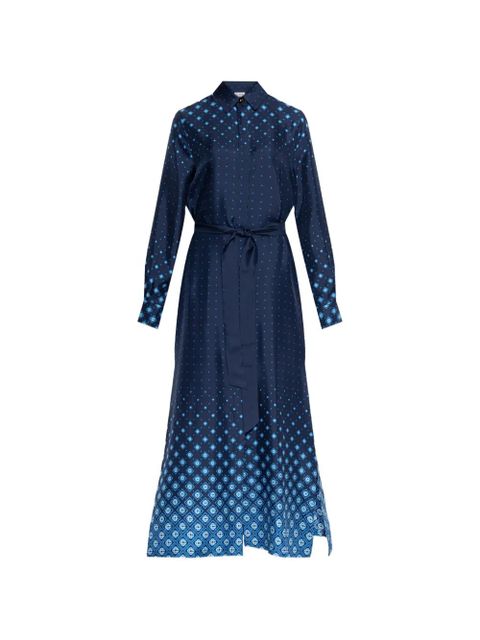 Casablanca belted patterned shirt dress - Blue - zdjęcie produktu nr 1
