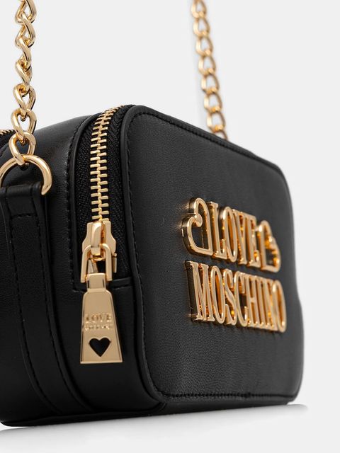 Love Moschino torebka skórzana kolor czarny JC4333PP0NK1300A