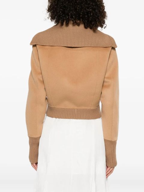 Victoria Beckham wool-blend cropped jacket - Brown