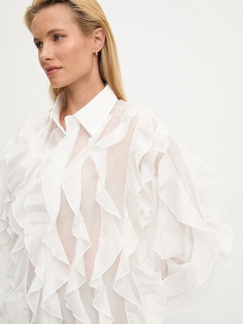 Answear.LAB koszula damska kolor biały relaxed z kołnierzykiem klasycznym - zdjęcie produktu nr 2