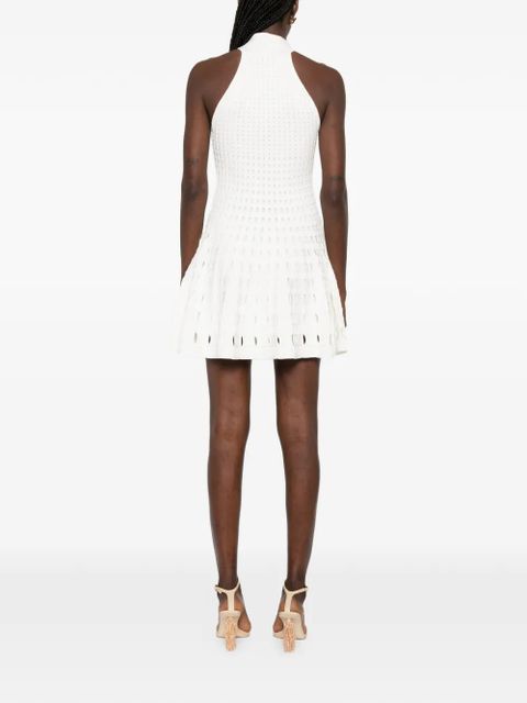 Simkhai halterneck textured mini dress - Neutrals