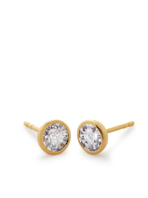 Monica Vinader solitaire earrings - Gold - zdjęcie produktu nr 1