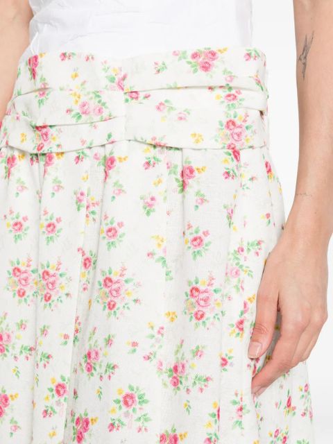SHUSHU/TONG floral mini skirt - White