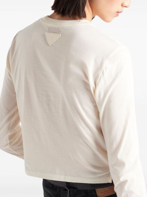 Prada printed jersey T-shirt - Neutrals - zdjęcie produktu nr 2