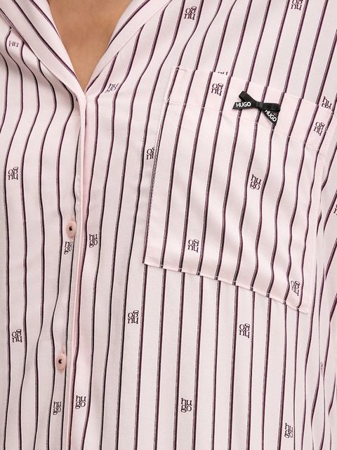 HUGO koszula nocna SARTORIAL SLEEPSHIRT damska kolor różowy 50556665