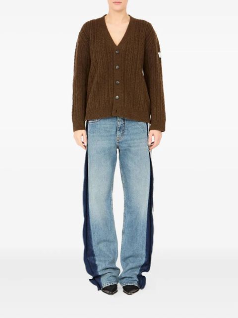 MM6 Maison Margiela ribbed V-neck cardigan - Brown