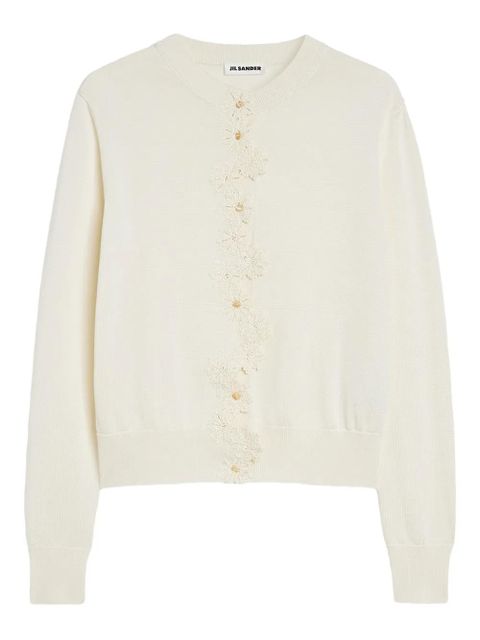 Jil Sander crochet-flowers cardigan - White - zdjęcie produktu nr 1
