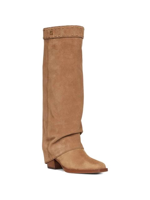 FENDI Minerva FF-logo knee boots - Neutrals - zdjęcie produktu nr 2