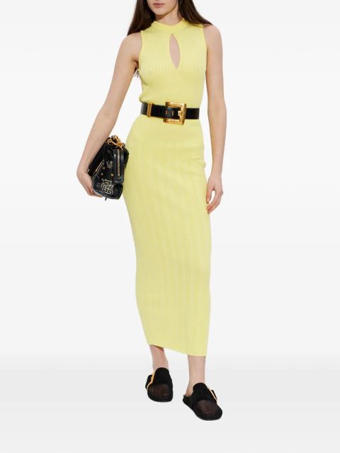 Balmain keyhole ribbed dress - Yellow - zdjęcie produktu nr 2