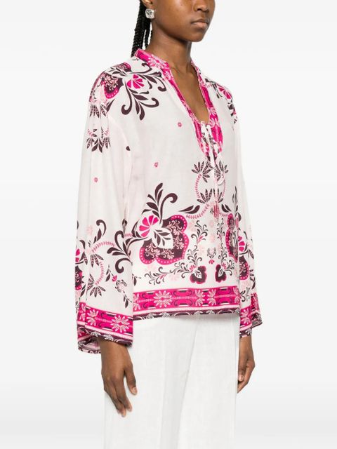 TWINSET floral-print tie-fastening blouse - Pink