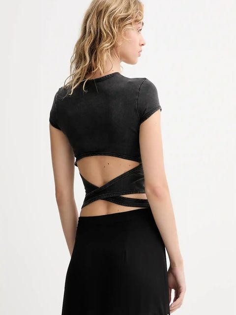 Diesel t-shirt T-BUNNY-TAIL-R1 damski kolor szary A19520.0KIBY - zdjęcie produktu nr 2