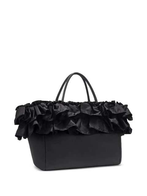 GANNI ruffled-detail shoulder bag - Black