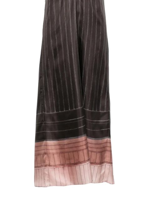 Alysi pinstripe-pattern gathered maxi dress - Brown