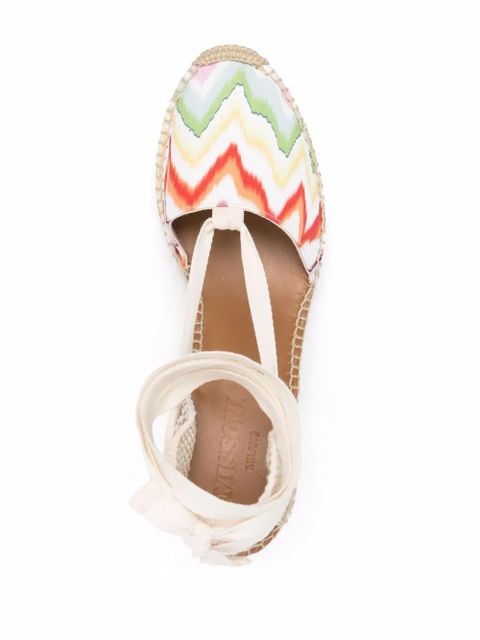 Missoni zigzag-print wedge espadrilles - Neutrals