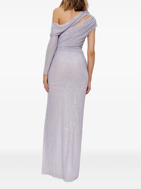 Self-Portrait rhinestone-embellished dress - Purple