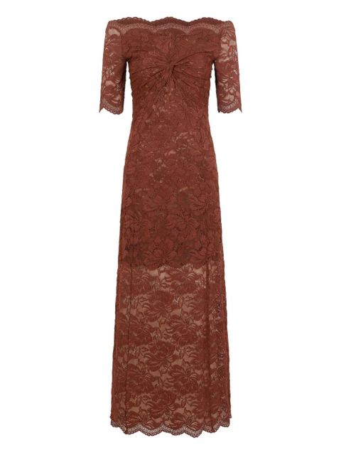 Rabanne off-shoulder lace midi dress - Brown - zdjęcie produktu nr 1
