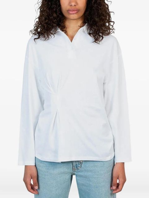 Gimaguas long-sleeve gathered-detail polo shirt - WHITE - zdjęcie produktu nr 1