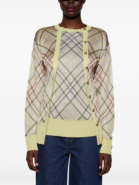Rabanne checked cardigan - Neutrals