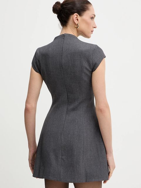 Bardot sukienka kolor szary mini rozkloszowana 59329DB3