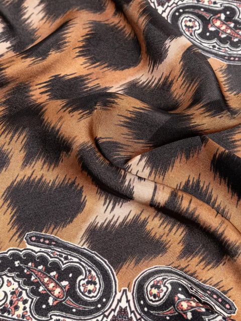 ETRO animal-print scarf - Brown