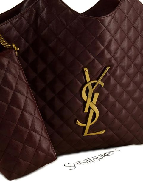 Saint Laurent Icare quilted logo tote bag - Purple