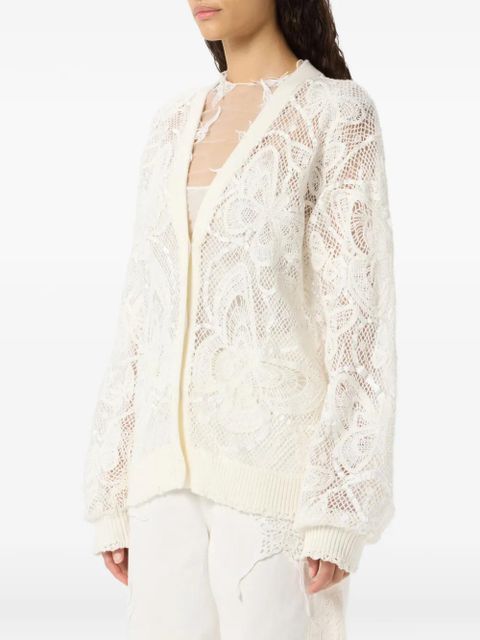 Blumarine butterfly-applique cardigan - White
