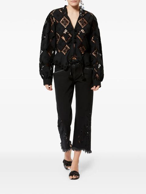 ISABEL MARANT Nina broderie anglaise frilly blouse - Black - zdjęcie produktu nr 2