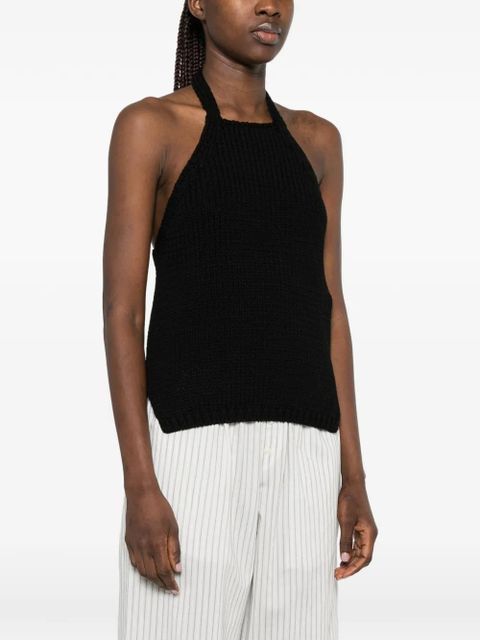 Róhe chunky-knit halter top - Black