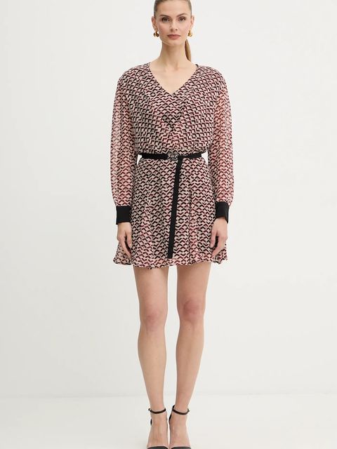 Liu Jo sukienka kolor bordowy mini rozkloszowana MF5064 TS116 - zdjęcie produktu nr 2