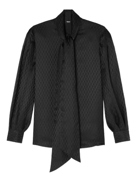 Versace quilted tie-neck shirt - Black - zdjęcie produktu nr 1
