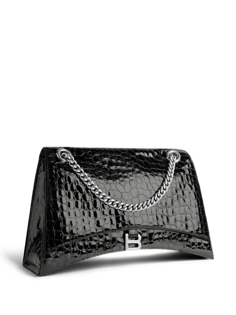 Balenciaga large Crush crocodile-effect shoulder bag - Black - zdjęcie produktu nr 2
