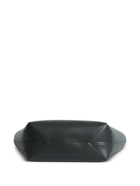 Moncler embossed-logo leather tote bag - Black