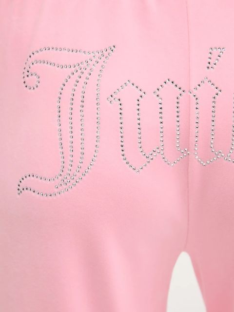 Juicy Couture spodnie dresowe welurowe kolor różowy z aplikacją JCWBJ225307